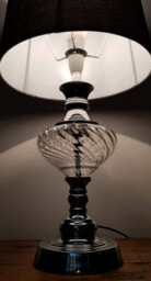 K Living Witney Chrome And Glass Table Lamp, Charcoal - thumbnail 5