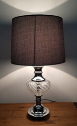 K Living Witney Chrome And Glass Table Lamp, Charcoal - thumbnail 2