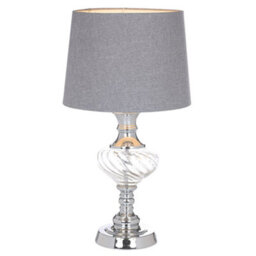 K Living Witney Chrome And Glass Table Lamp, Charcoal - thumbnail 1