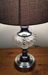 K Living Witney Chrome And Glass Table Lamp, Charcoal - thumbnail 3