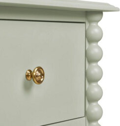 Statement Furniture Cromwell Bedside Table With Bobbin Design - Pale Olive - thumbnail 9