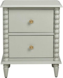 Statement Furniture Cromwell Bedside Table With Bobbin Design - Pale Olive - thumbnail 5