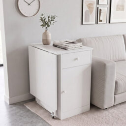 White Extendable Office Desk For Study Dining Room Folding Dining Table With Wheels