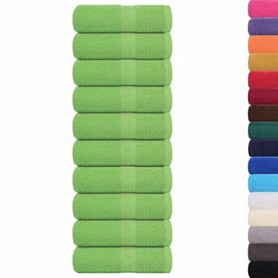 Berkfield Durable Wash Towels 10 Pcs Frogn Apple Green 30X30 Cm 100% Cotton