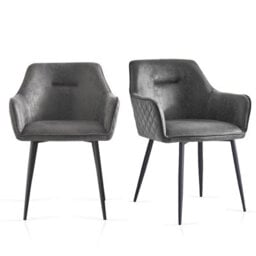 Sonara Dining Chair Faux Leather Modern Style For Dining Room Set Of 2 - thumbnail 1