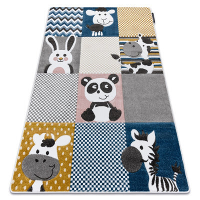 RugsX Carpet Petit Zoo Animals Cream / Grey 120X170 Cm - image 1