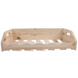 Woodeedoo Wooden Wine Rack Tray 6 Bottle Capacity Natural Pine Countertop Storage Holder With Cut Out Handles 60 X 30 X 15 Cm - thumbnail 3