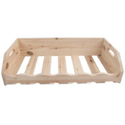 Woodeedoo Wooden Wine Rack Tray 6 Bottle Capacity Natural Pine Countertop Storage Holder With Cut Out Handles 60 X 30 X 15 Cm - thumbnail 4