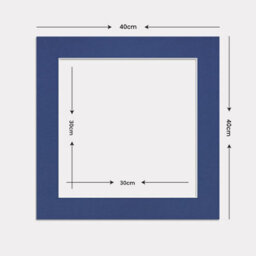 Ak Frames 40X40Cm Blue Picture Mounts To Fit 30X30Cm Aperture Size - Mount Board Only (No Frame Included) - thumbnail 3