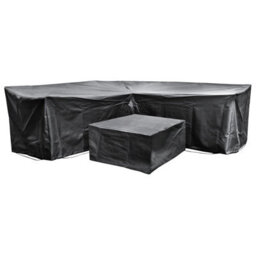Cozy Bay Acorn Ezbreathe Corner L Shape Patio Set Cover In Black - thumbnail 1