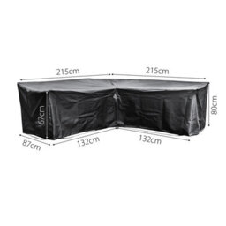 Cozy Bay Acorn Ezbreathe Corner L Shape Patio Set Cover In Black - thumbnail 2
