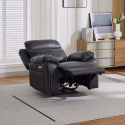 More4Homes Vinson Electric Recliner 1+2+3 Seater Sofa Set Air Leather With Speakers & Usb-C Charging (Charcoal) - thumbnail 9