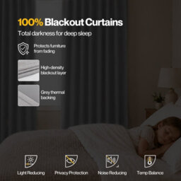Marlow 100% Blackout Curtains For Bedroom Living Room Thermal Insulated - thumbnail 5