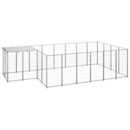 Berkfield Dog Kennel Silver 8.47 M2 Steel