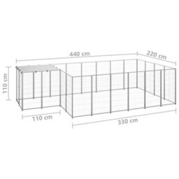 Berkfield Dog Kennel Silver 8.47 M2 Steel - thumbnail 6