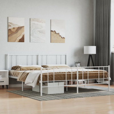 Berkfield Metal Bed Frame With Headboard And Footboard White 200X200 Cm - image 1