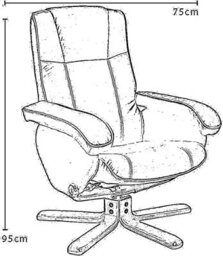Evre Armchair With Foot Stool Fabric Dark Grey With Recline Swivel Padding - thumbnail 9