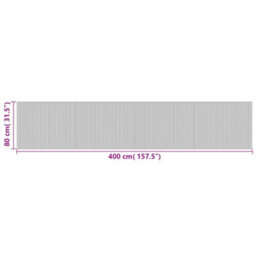 Berkfield Rug Rectangular Black 80X400 Cm Bamboo - thumbnail 8