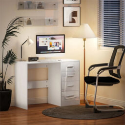 Home Office Computer Writing Workstation Desk With 4 Storage Drawers - thumbnail 1