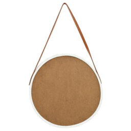 Berkfield Wall Mirror With Strap 50 Cm White - thumbnail 5