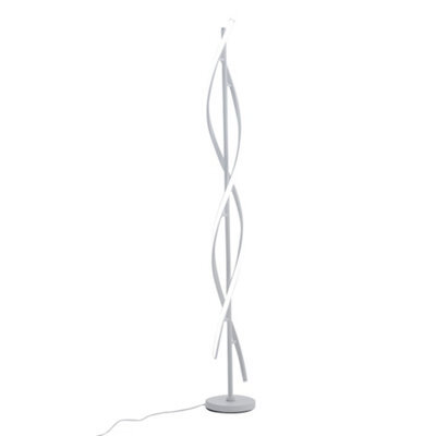 Darphe 150Cm White Swirling Led Floor Lamp, Living Room White Light Corner Lamp With Foot Switch - image 1