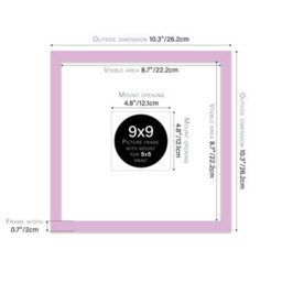 "9X9"" Lilac Picture Frame - 9X9"" Square Frame With 5X5"" Mount For 9X9""/5X5"" Pictures Moderrn Style Thin Edge, 1 Pack" - thumbnail 2