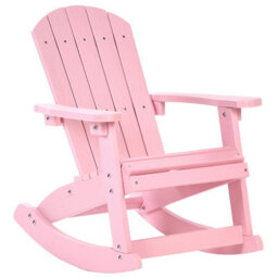Beliani Garden Kids Rocking Chair Adirondack Pastel Pink - thumbnail 1