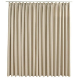 Berkfield Blackout Curtain With Hooks Beige 290X245 Cm - thumbnail 2