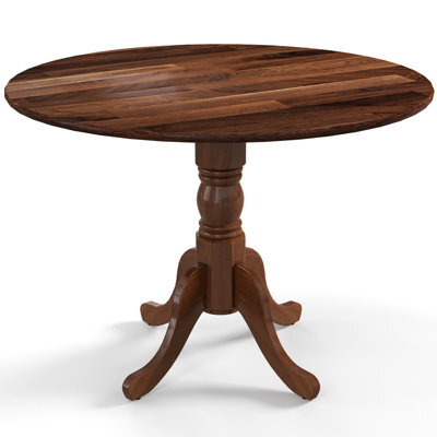 Costway Wooden Dining Table 4-Person Kitchen Round Table W/ Curved Trestle Legs - image 1