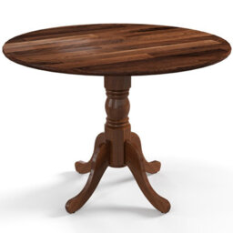 Costway Wooden Dining Table 4-Person Kitchen Round Table W/ Curved Trestle Legs - thumbnail 1