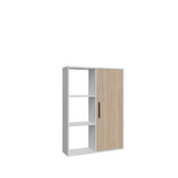 Decorotika Patrick 3 Shelves And A Cabinet Bookcase White & Oak - thumbnail 3