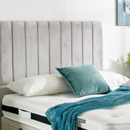 "Urban Textures - Apollo 26"" High Velvet Fabric Upholstered Bed Headboard - Silver" - thumbnail 1