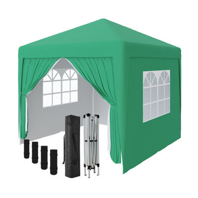 Sundaze Garden Pop Up Gazebo Party Tent Camping Marquee Canopy With 4 Sidewalls Carrying Bag Green 2.5X2.5M - image 1