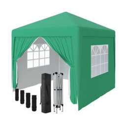 Sundaze Garden Pop Up Gazebo Party Tent Camping Marquee Canopy With 4 Sidewalls Carrying Bag Green 2.5X2.5M - thumbnail 1