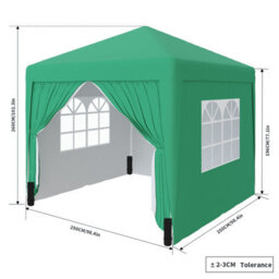 Sundaze Garden Pop Up Gazebo Party Tent Camping Marquee Canopy With 4 Sidewalls Carrying Bag Green 2.5X2.5M - thumbnail 2