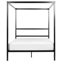 Beliani Four Poster Bed Metal Lestards 140 X 200 Cm (Eu Double) Black - thumbnail 4
