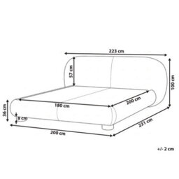 Beliani Bed Boucle Bayel 180 X 200 Cm (Eu Super King) Taupe - thumbnail 3