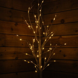 Samuel Alexander 2.4M (8Ft) Light Up Christmas Birch Tree With 136 Warm White Leds - thumbnail 1