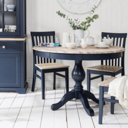 Statement Furniture Florence Large Navy Blue Pedestal Round Dining Table 120Cm - thumbnail 1