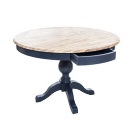 Statement Furniture Florence Large Navy Blue Pedestal Round Dining Table 120Cm - thumbnail 4