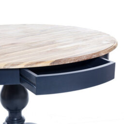 Statement Furniture Florence Large Navy Blue Pedestal Round Dining Table 120Cm - thumbnail 3