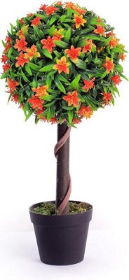 Best Artificial 2Ft / 60Cm Orange Lily Ball Tree Plant Garden Office Conservatory Tropical Indoor Outdoor - image 1