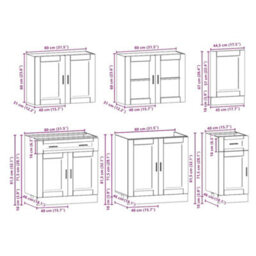 Berkfield 7 Piece Kitchen Cabinet Set Kalmar Smoked Oak Engineered Wood - thumbnail 9