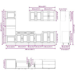 Berkfield 7 Piece Kitchen Cabinet Set Kalmar Smoked Oak Engineered Wood - thumbnail 8