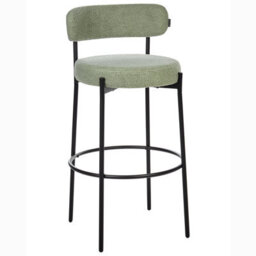 Beliani Set Of 2 Bar Chairs Allison Boucle Light Green - thumbnail 5