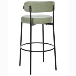 Beliani Set Of 2 Bar Chairs Allison Boucle Light Green - thumbnail 6