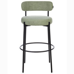 Beliani Set Of 2 Bar Chairs Allison Boucle Light Green - thumbnail 4