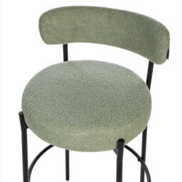 Beliani Set Of 2 Bar Chairs Allison Boucle Light Green - thumbnail 7