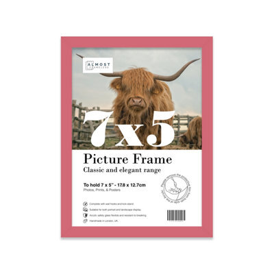 7X5 Pink Picture Frame (12.7 X 17.8Cm) Poster, Photo, Artwork, Gallery Wall Or Print - image 1