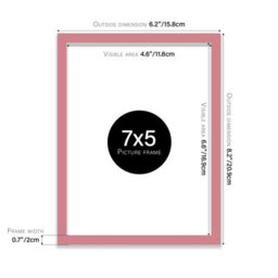 7X5 Pink Picture Frame (12.7 X 17.8Cm) Poster, Photo, Artwork, Gallery Wall Or Print - thumbnail 3